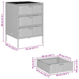 Garden Storage Cabinet Grey 55x59x80 cm Poly Rattan - Extra Image