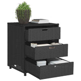 Garden Storage Cabinet Black 55x59x69 cm Poly Rattan - Top-Down View