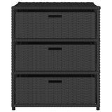 Garden Storage Cabinet Black 55x59x69 cm Poly Rattan