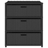Garden Storage Cabinet Black 55x59x69 cm Poly Rattan - 45-Degree Angle
