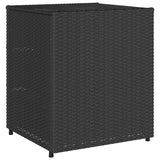 Garden Storage Cabinet Black 55x59x69 cm Poly Rattan - Close-Up Angle
