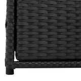 Garden Storage Cabinet Black 55x59x69 cm Poly Rattan - Low Angle