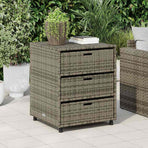 Garden Storage Cabinet Grey 55x59x69 cm Poly Rattan