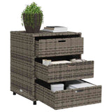 Garden Storage Cabinet Grey 55x59x69 cm Poly Rattan - Top-Down View