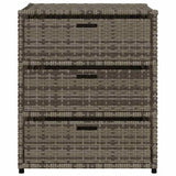 Garden Storage Cabinet Grey 55x59x69 cm Poly Rattan - 45-Degree Angle