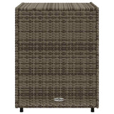 Garden Storage Cabinet Grey 55x59x69 cm Poly Rattan - Rear View