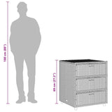 Garden Storage Cabinet Grey 55x59x69 cm Poly Rattan - Extra Image