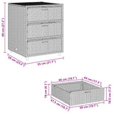 Garden Storage Cabinet Grey 55x59x69 cm Poly Rattan - Extra Image
