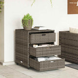 Garden Storage Cabinet Grey 55x59x69 cm Poly Rattan
