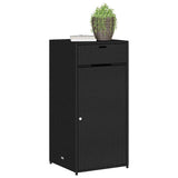 Garden Storage Cabinet Black 55x55x111 cm Poly Rattan - Top-Down View