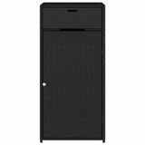 Garden Storage Cabinet Black 55x55x111 cm Poly Rattan - Close-Up Angle