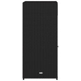 Garden Storage Cabinet Black 55x55x111 cm Poly Rattan