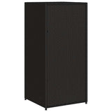 Garden Storage Cabinet Black 55x55x111 cm Poly Rattan - Extra Image