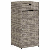 Garden Storage Cabinet Grey 55x55x111 cm Poly Rattan - Front View
