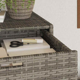 Garden Storage Cabinet Grey 55x55x111 cm Poly Rattan