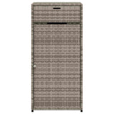 Garden Storage Cabinet Grey 55x55x111 cm Poly Rattan - Rear View