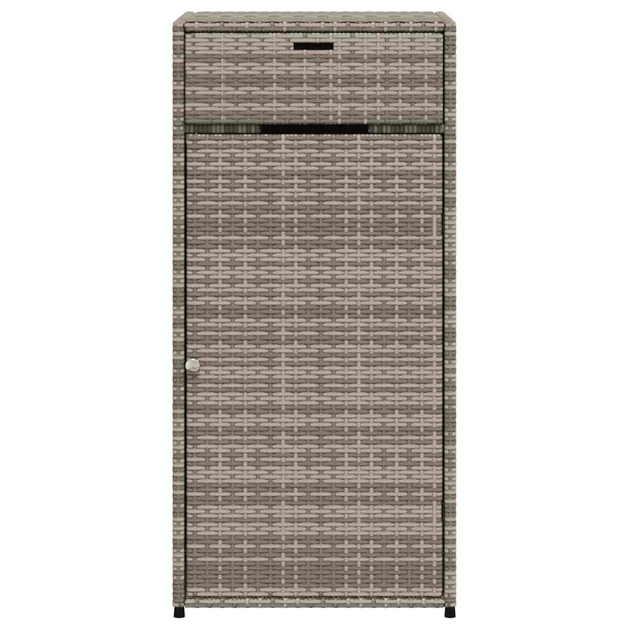Garden Storage Cabinet Grey 55x55x111 cm Poly Rattan