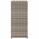 Garden Storage Cabinet Grey 55x55x111 cm Poly Rattan - Low Angle