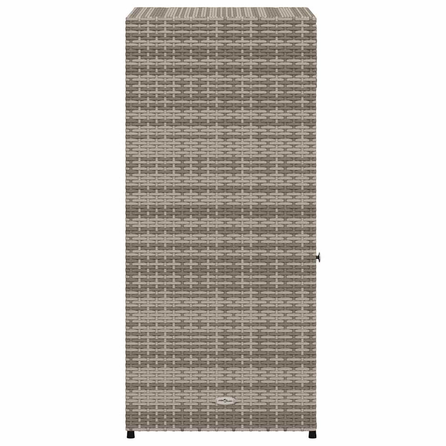 Garden Storage Cabinet Grey 55x55x111 cm Poly Rattan