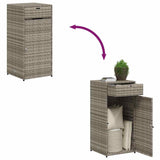 Garden Storage Cabinet Grey 55x55x111 cm Poly Rattan - Extra Image