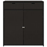 Garden Storage Cabinet Black 105x55x113 cm Poly Rattan