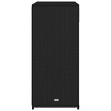 Garden Storage Cabinet Black 105x55x113 cm Poly Rattan - Low Angle