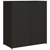 Garden Storage Cabinet Black 105x55x113 cm Poly Rattan - Extra Image