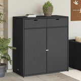 Garden Storage Cabinet Black 105x55x113 cm Poly Rattan