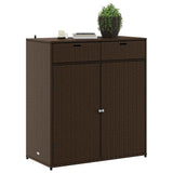 Garden Storage Cabinet Brown 105x55x113 cm Poly Rattan - Top-Down View