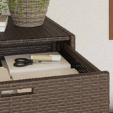 Garden Storage Cabinet Brown 105x55x113 cm Poly Rattan