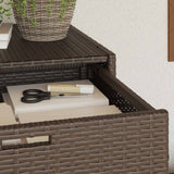 Garden Storage Cabinet Brown 105x55x113 cm Poly Rattan - 45-Degree Angle
