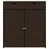 Garden Storage Cabinet Brown 105x55x113 cm Poly Rattan