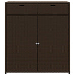 Garden Storage Cabinet Brown 105x55x113 cm Poly Rattan