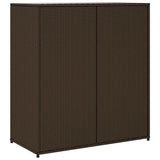Garden Storage Cabinet Brown 105x55x113 cm Poly Rattan - Extra Image