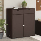 Garden Storage Cabinet Brown 105x55x113 cm Poly Rattan