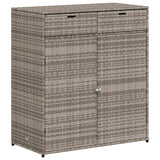 Garden Storage Cabinet Grey 105x55x113 cm Poly Rattan - Front View