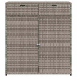 Garden Storage Cabinet Grey 105x55x113 cm Poly Rattan - Rear View