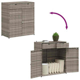 Garden Storage Cabinet Grey 105x55x113 cm Poly Rattan - Extra Image