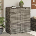 Garden Storage Cabinet Grey 105x55x113 cm Poly Rattan