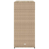 Garden Storage Cabinet Beige 105x55x113 cm Poly Rattan - Low Angle