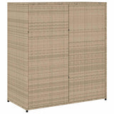 Garden Storage Cabinet Beige 105x55x113 cm Poly Rattan - Extra Image