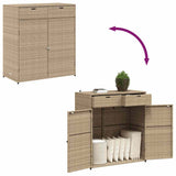 Garden Storage Cabinet Beige 105x55x113 cm Poly Rattan - Extra Image
