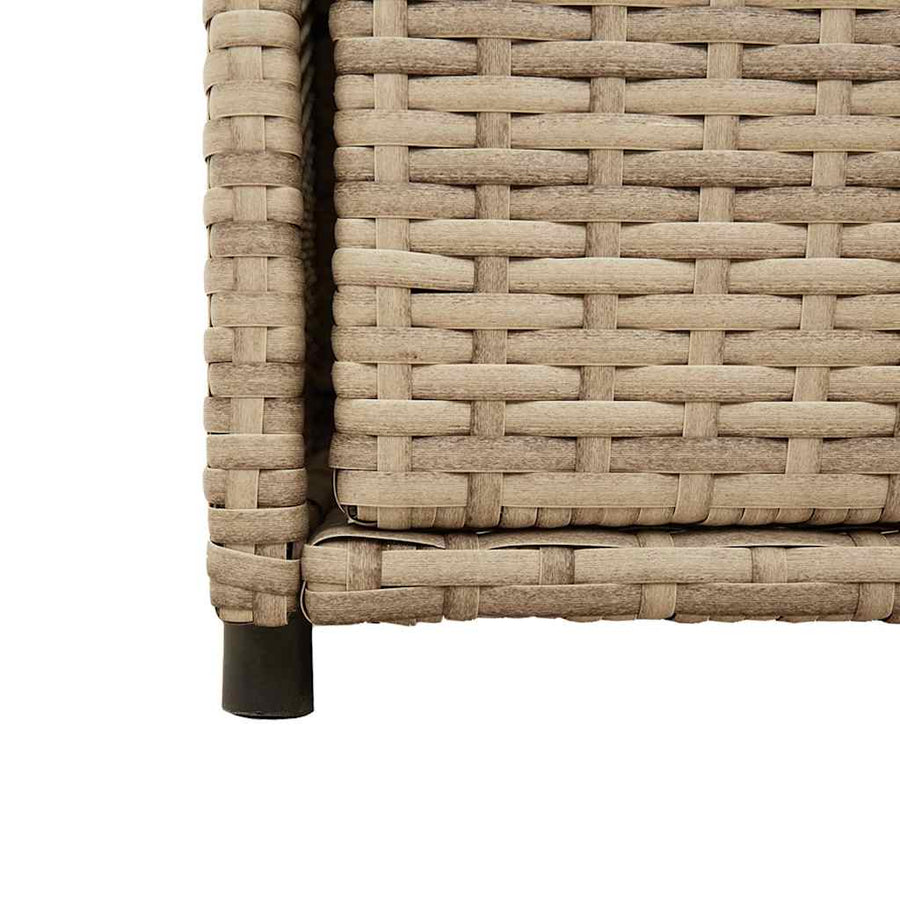 Garden Storage Cabinet Beige 105x55x113 cm Poly Rattan