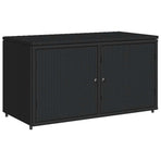 Garden Storage Cabinet Black 110x55x60.5 cm Poly Rattan