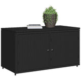 Garden Storage Cabinet Black 110x55x60.5 cm Poly Rattan - Top-Down View