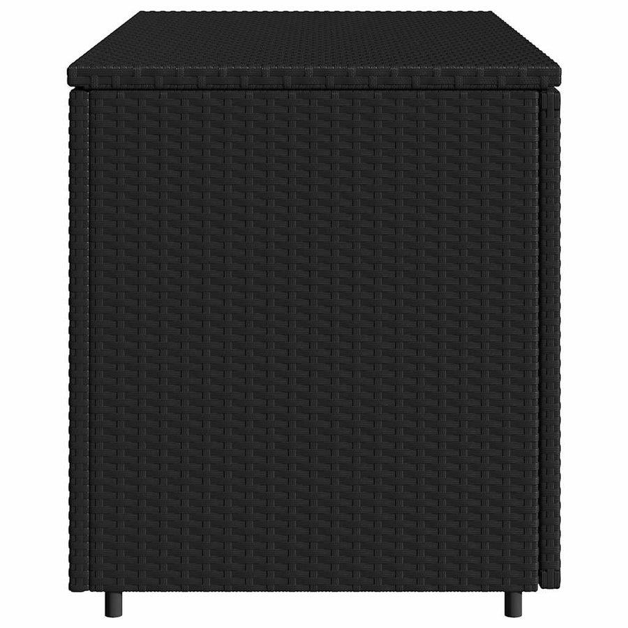 Garden Storage Cabinet Black 110x55x60.5 cm Poly Rattan