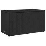 Garden Storage Cabinet Black 110x55x60.5 cm Poly Rattan - Extra Image
