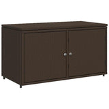 Garden Storage Cabinet Brown 110x55x60.5 cm Poly Rattan - Front View