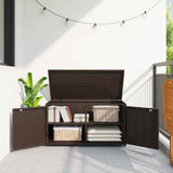 Garden Storage Cabinet Brown 110x55x60.5 cm Poly Rattan - Side View