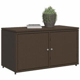Garden Storage Cabinet Brown 110x55x60.5 cm Poly Rattan - Top-Down View